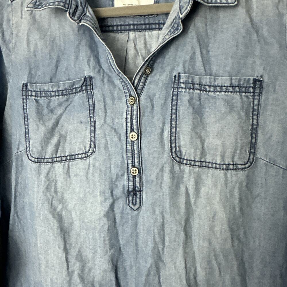SONOMA WOMEN'S M LIGHTWEIGHT DENIM CHAMBRAY SHIRT DRESS, BELTED